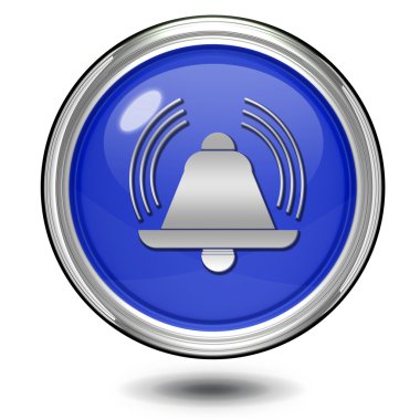 Alarm dairesel simgesi beyaz zemin üzerine