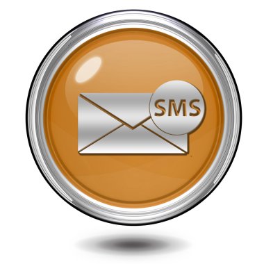 SMS dairesel simgesi beyaz zemin üzerine