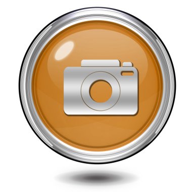 beyaz zemin üzerinde fotoğraf dairesel simgesi