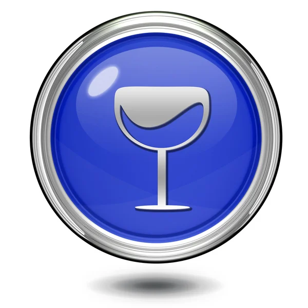 Icona circolare del vino su sfondo bianco — Foto Stock