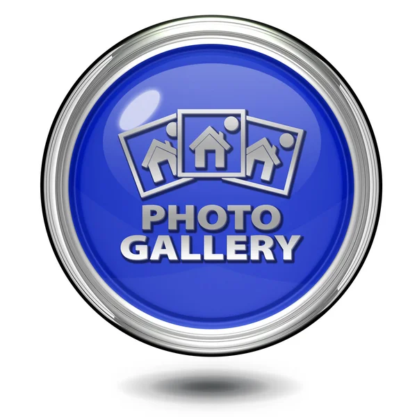 Photo gallery circular icon on white background — Stock Photo, Image