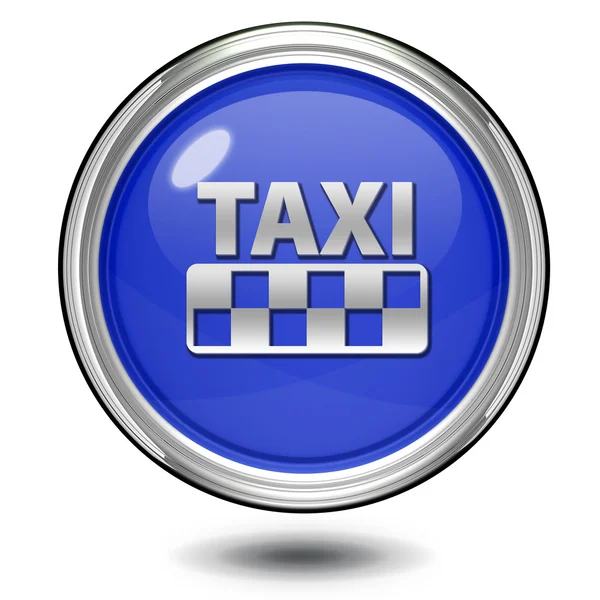 Icona circolare taxi su sfondo bianco — Foto Stock
