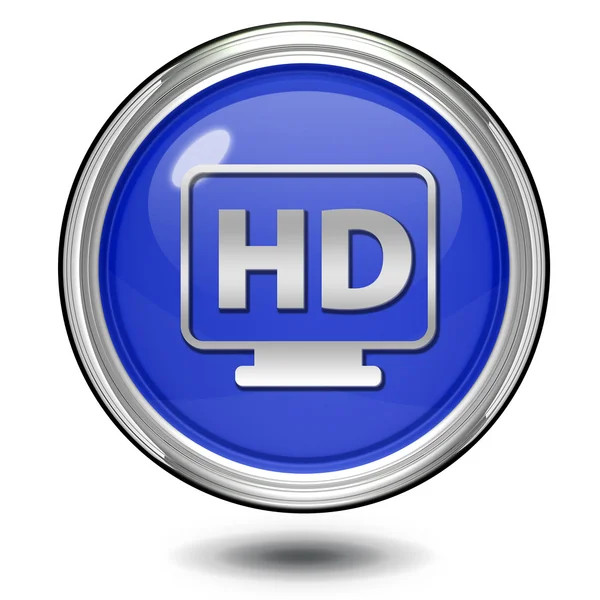Ícone circular HD no fundo branco — Fotografia de Stock