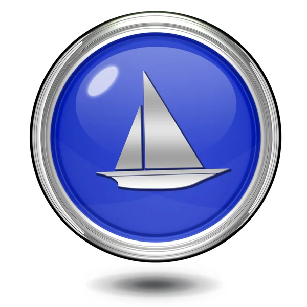 Csónak kör alakú ikon fehér háttér — Stock Fotó