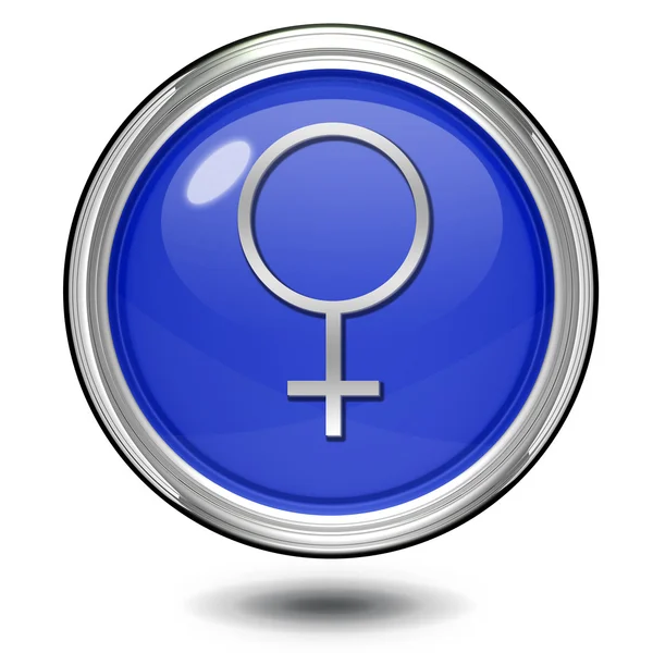 Vrouwelijke circulaire pictogram op witte achtergrond — Stockfoto