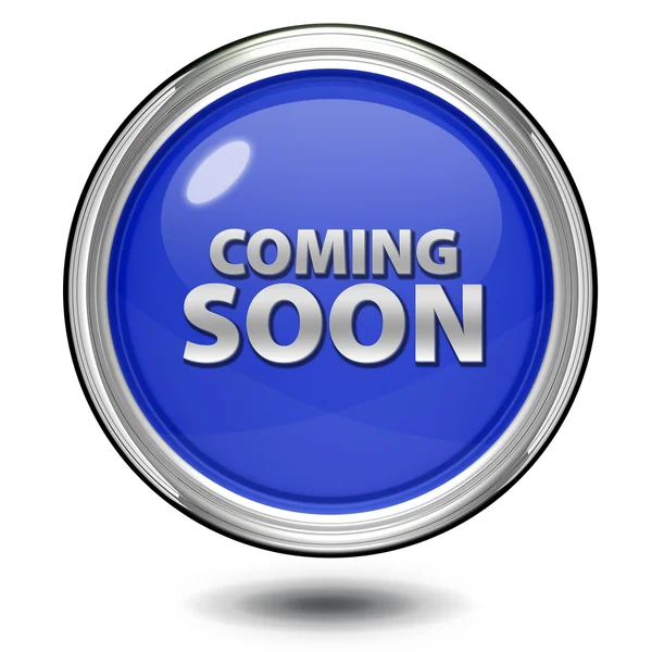 Coming soon circular icon on white background — Stock Photo, Image