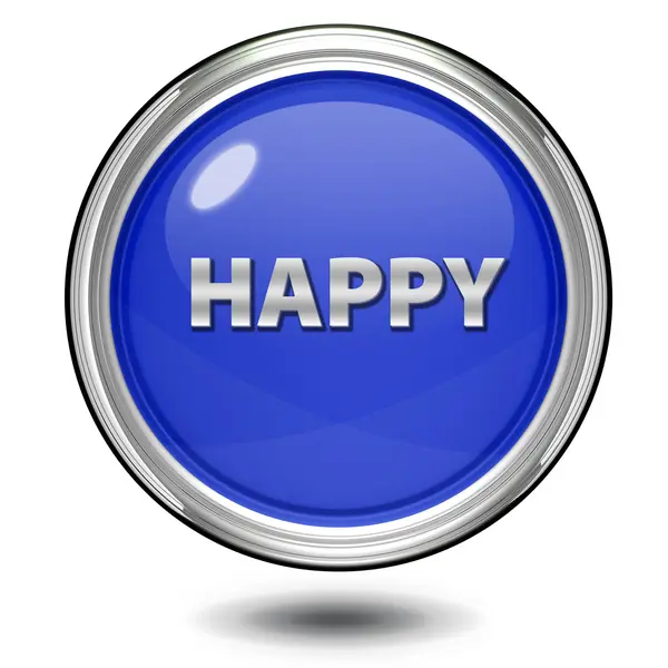 Happy circular icon on white background — Stock Photo, Image