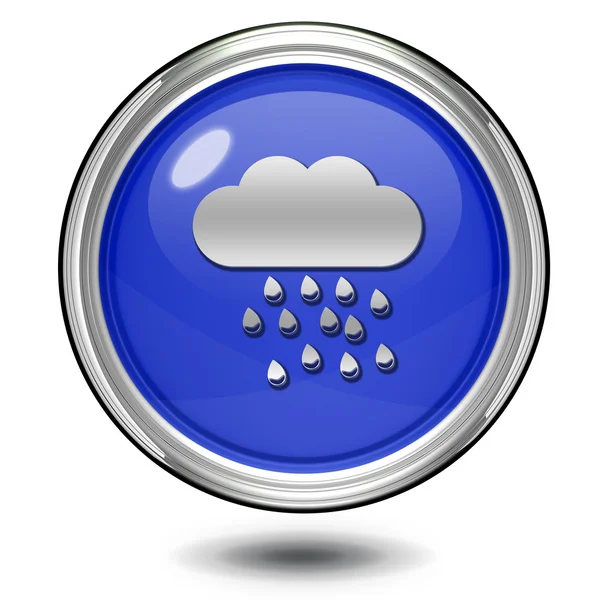 Icona circolare pioggia su sfondo bianco — Foto Stock