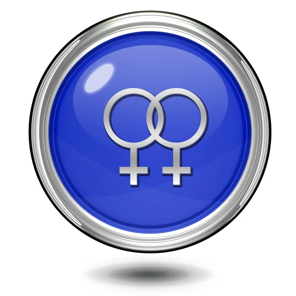 Lesbisk cirkulär ikonen på vit bakgrund — Stockfoto