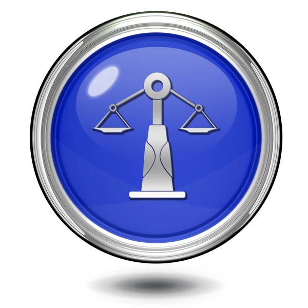 Törvény kör alakú ikon fehér háttér — Stock Fotó