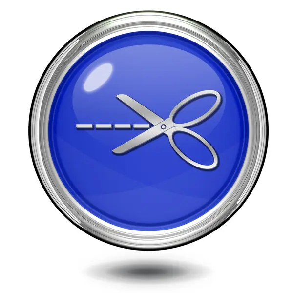 Scissors circular icon on white background — Stock Photo, Image