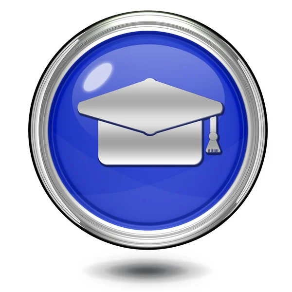 Icono circular de graduación sobre fondo blanco — Foto de Stock