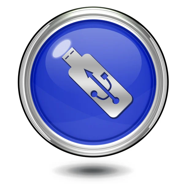 Usb circular icon on white background — Stock Photo, Image
