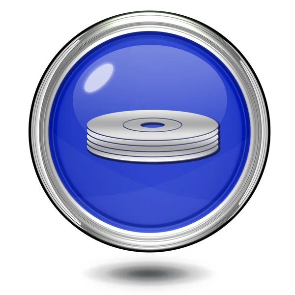 Cd circular icon on white background — Stock Photo, Image