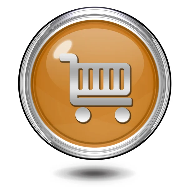 Shopping cart circular icon on white background — Stock Photo, Image