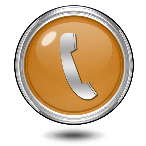 Icono circular del teléfono sobre fondo blanco — Foto de Stock