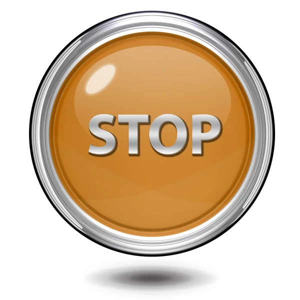 Stop icona circolare su sfondo bianco — Foto Stock