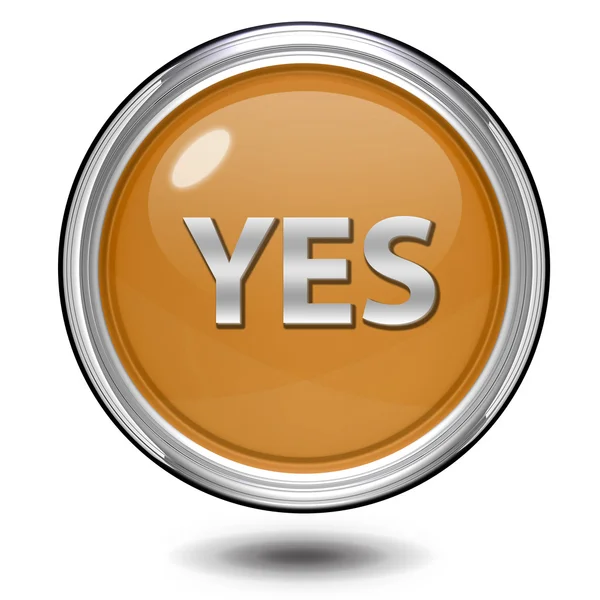 Yes circular icon on white background — Stock Photo, Image