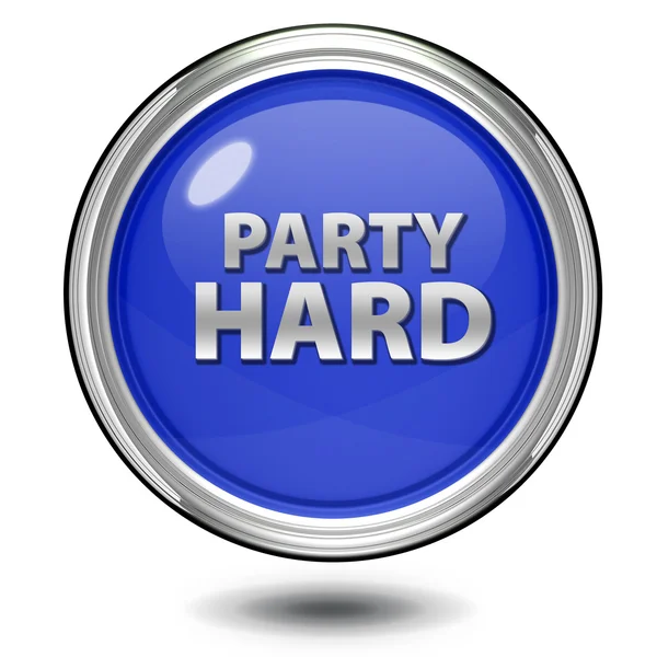 Party hard circular icon on white background — Stock Photo, Image