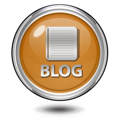 Beyaz arka plan üzerinde blog dairesel simgesi