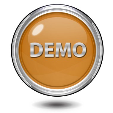 Beyaz arka plan üzerinde demo dairesel simgesi