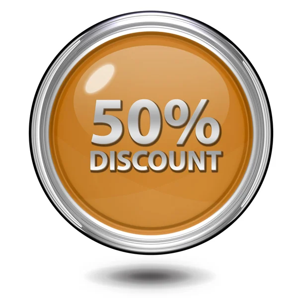 Discount 50 circular icon on white background — Stock Photo, Image