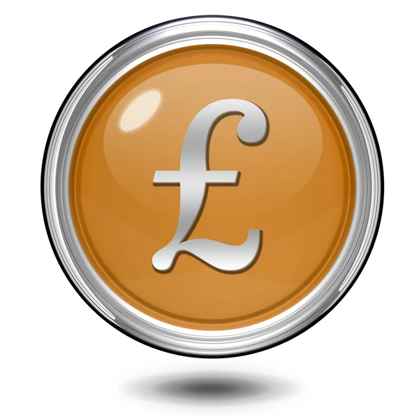 Pfund kreisförmiges Symbol auf weißem Hintergrund — Stockfoto