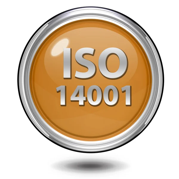 흰색 바탕에 Iso 14001 원형 아이콘 — 스톡 사진