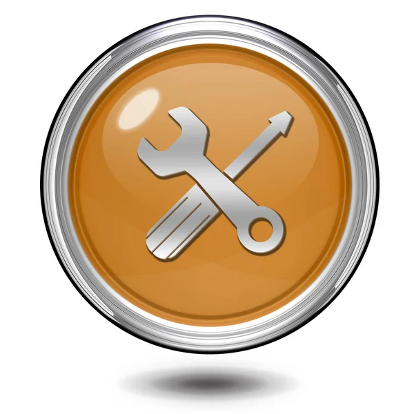 Settings circular icon on white background — Stock Photo, Image
