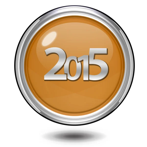 Круговая иконка 2015 года на белом фоне — стоковое фото