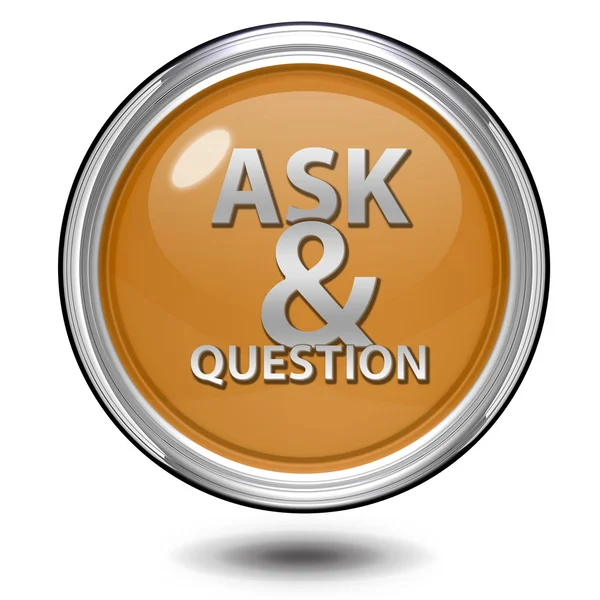 Icono circular de Q & A sobre fondo blanco —  Fotos de Stock
