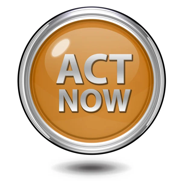 Act now circular icon on white background — Stock Photo, Image