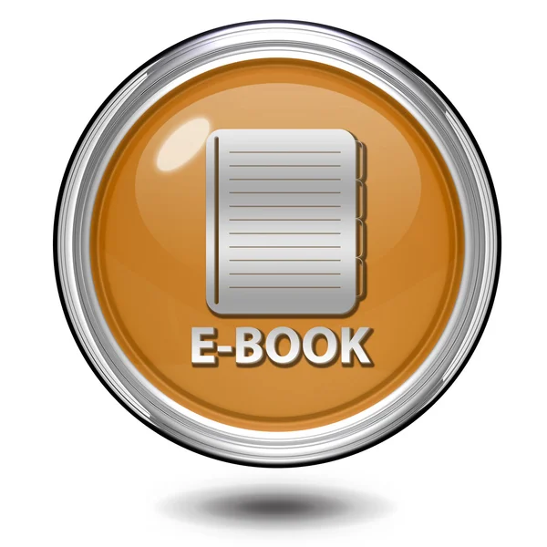 Kulatá ikona E-knihy na bílém pozadí — Stock fotografie