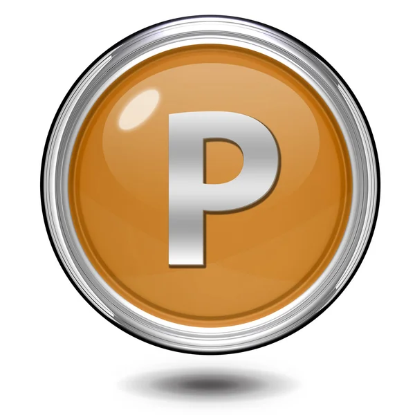 Parkering cirkulär ikonen på vit bakgrund — Stockfoto