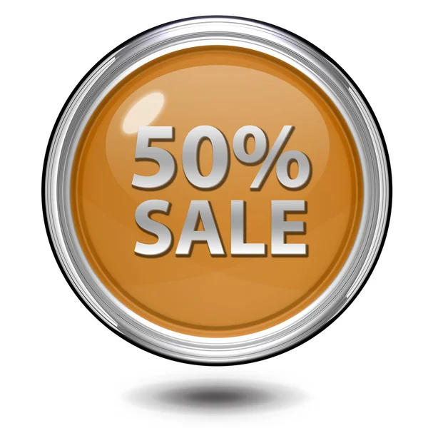 Sale fifty percent circular icon on white background — Stock Photo, Image