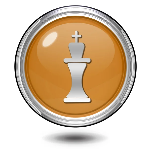 Beyaz arka plan üzerinde satranç dairesel simgesi — Stok fotoğraf