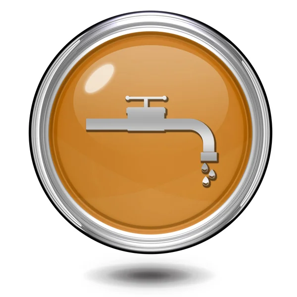 Víz kör alakú ikon fehér háttér — Stock Fotó