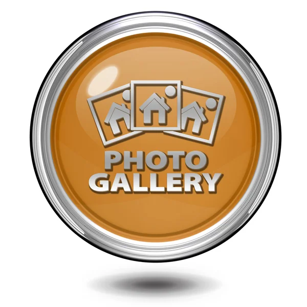 Photo gallery circular icon on white background — Stock Photo, Image