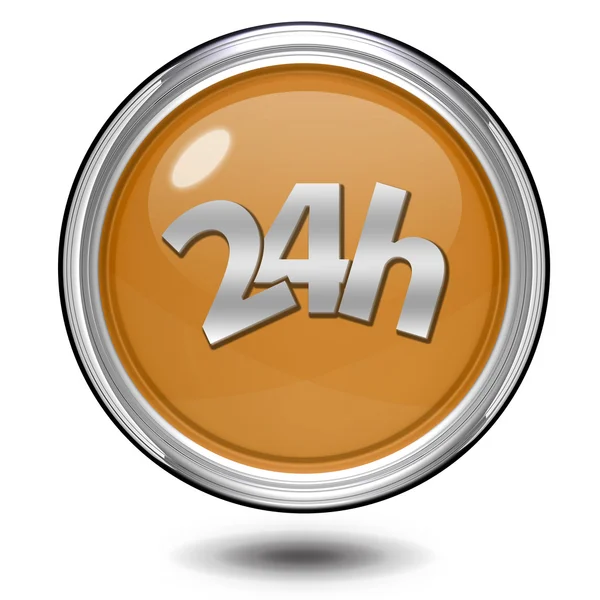 24 horas ícone circular no fundo branco — Fotografia de Stock