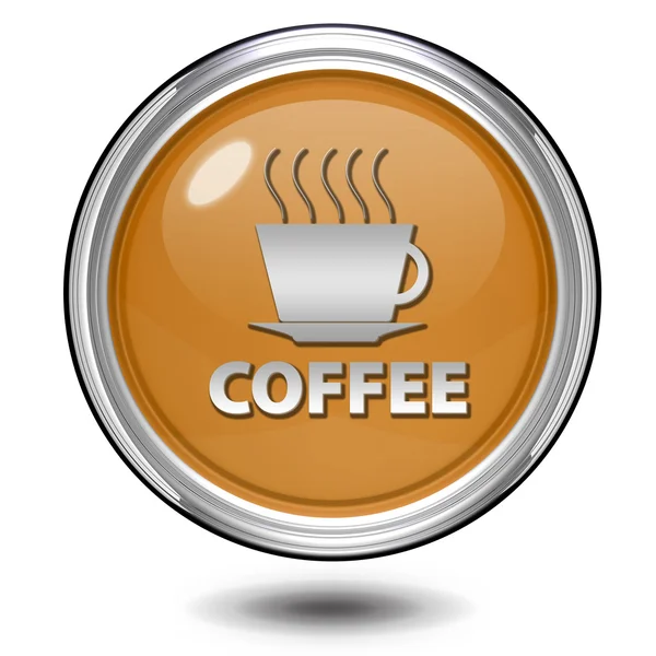 白い背景の上のコーヒーの円形アイコン — ストック写真