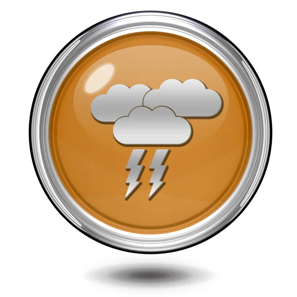 Kulatá ikona déšť na bílém pozadí — Stock fotografie
