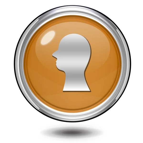 Head silhoulette kulatá ikona na bílém pozadí — Stock fotografie