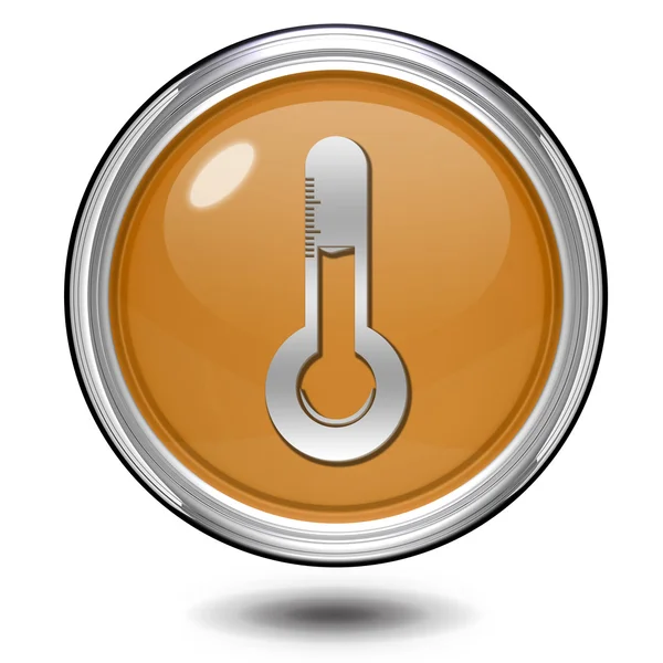 Hőmérséklet kör alakú ikon fehér háttér — Stock Fotó