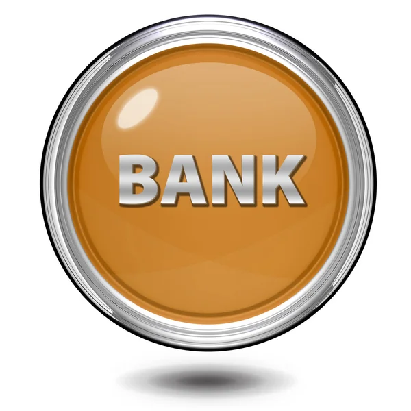 Kulatá ikona banky na bílém pozadí — Stock fotografie