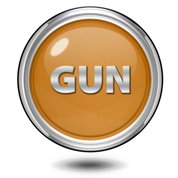 Pistola icona circolare su sfondo bianco — Foto Stock