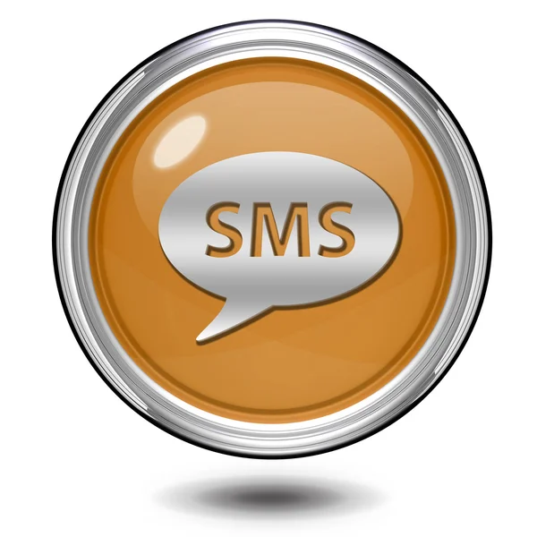 Icono circular sms sobre fondo blanco —  Fotos de Stock