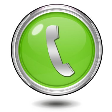 beyaz zemin üzerinde telefon dairesel simgesi