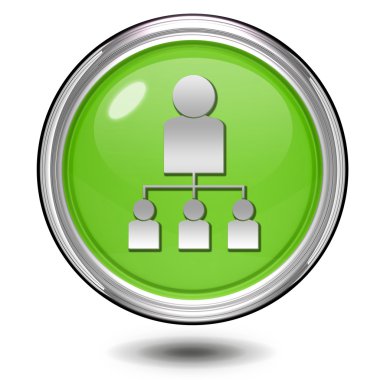 Hiyerarşi dairesel simgesi beyaz arka plan üzerinde