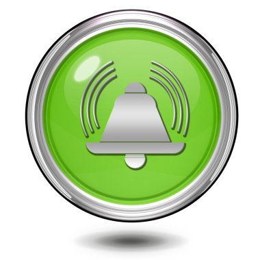 Alarm dairesel simgesi beyaz zemin üzerine