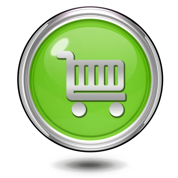 Carrinho de compras ícone circular no fundo branco — Fotografia de Stock